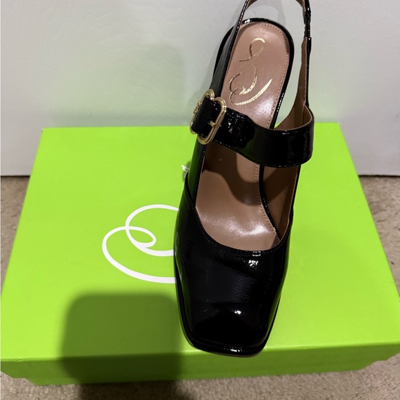 Sam Edelman Black Faux Patent Leather Mary Jane Heels NIB - Picture 6 of 13